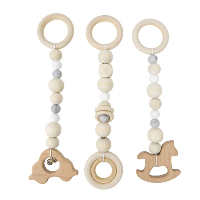 3 Pcs/set Nordic Baby Gym Frame Game Pendants Sensory Nursery Ring-pull Toy Wooden Clothes Rack Kids Room Decoration Gifts