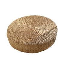 Load image into Gallery viewer, Floor Pillow Eco-Friendly Round Straw Cushion Hand Woven Tatami Floor Mat Yoga Tea Ceremony Meditation Pad
