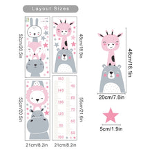 Load image into Gallery viewer, Cartoon Baby Height Measurement Lion Animals Wall Sticker Stars Vinyl Children Nursery Art Decals for Kids Room Home Decoration
