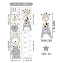 Load image into Gallery viewer, Cartoon Baby Height Measurement Lion Animals Wall Sticker Stars Vinyl Children Nursery Art Decals for Kids Room Home Decoration
