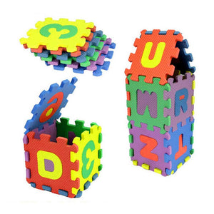 36 Pcs Children Mini EVA Foam Alphabet Letters Numbers Floor Soft Baby Mat 3D Puzzle Kids Educational Toys 5*5