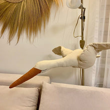 Load image into Gallery viewer, Creative wall hanging Swan Plush Stuffed Doll fabric family bedroom Nursery room decor hanging ornaments baby soothing pillow
