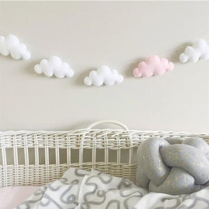 INS Nordic Felt Cloud Garlands String Baby Kids Room Decoration Wall Hanging Ornaments Nursery Decor Party Banner Photo Props