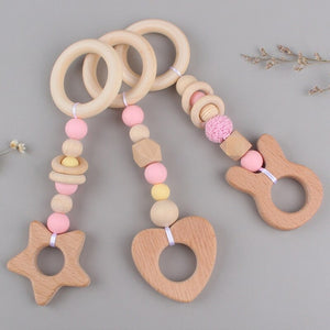 3 Pcs/set Nordic Baby Gym Frame Game Pendants Sensory Nursery Ring-pull Toy Wooden Clothes Rack Kids Room Decoration Gifts