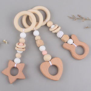 3 Pcs/set Nordic Baby Gym Frame Game Pendants Sensory Nursery Ring-pull Toy Wooden Clothes Rack Kids Room Decoration Gifts