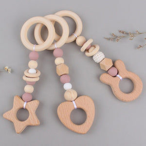 3 Pcs/set Nordic Baby Gym Frame Game Pendants Sensory Nursery Ring-pull Toy Wooden Clothes Rack Kids Room Decoration Gifts