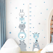 Load image into Gallery viewer, Cartoon Baby Height Measurement Lion Animals Wall Sticker Stars Vinyl Children Nursery Art Decals for Kids Room Home Decoration
